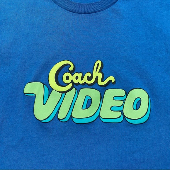 COACH T-Shirt Men's Size XS Blue Designer Video Signature Graphic Tee Shirt I42 - Picture 4 of 15